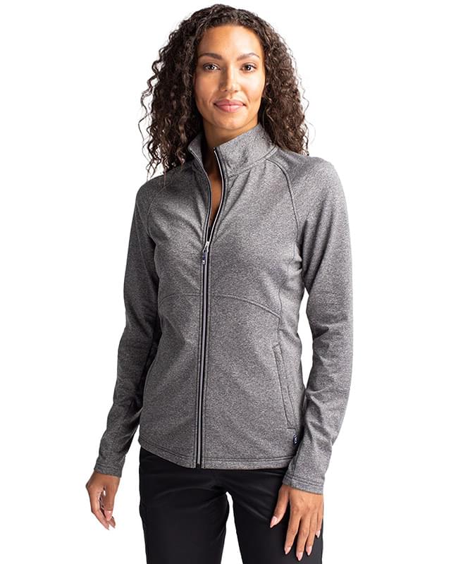 Cutter & Buck Adapt Eco Knit Heather Recycled Womens Full Zip