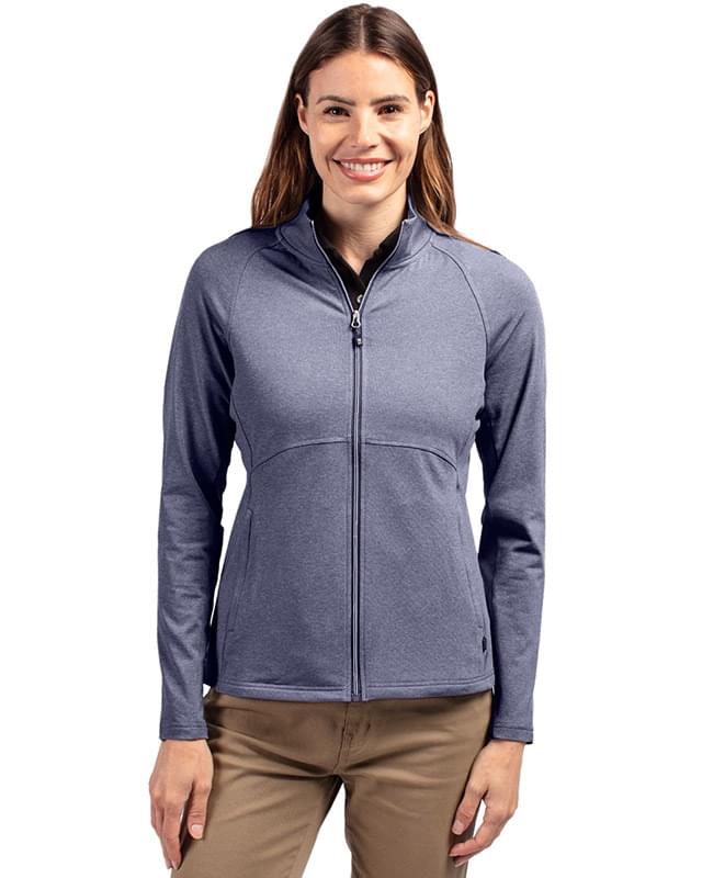 Cutter & Buck Adapt Eco Knit Heather Recycled Womens Full Zip