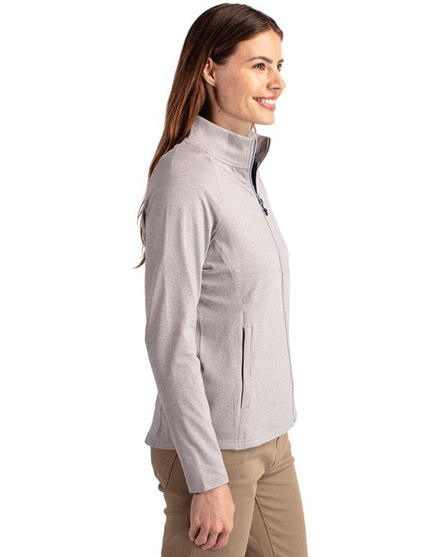 Cutter & Buck Adapt Eco Knit Heather Recycled Womens Full Zip