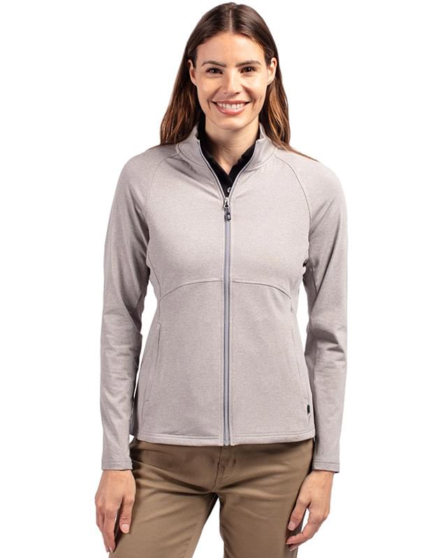 Cutter & Buck Adapt Eco Knit Heather Recycled Womens Full Zip