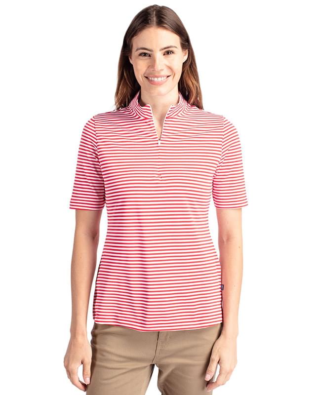 Cutter & Buck Virtue Eco Pique Stripe Recycled Womens Top