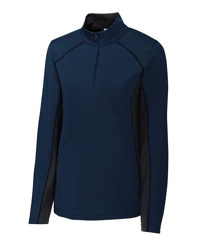 Clique Ice Pique Colorblock Womens Half Zip Tech Pullover
