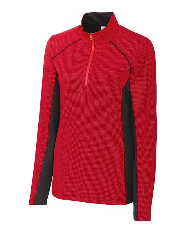 Clique Ice Pique Colorblock Womens Half Zip Tech Pullover