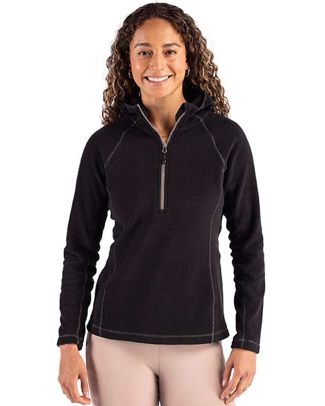 Clique Powder Recycled Fleece Womens Half Zip Hooded Pullover