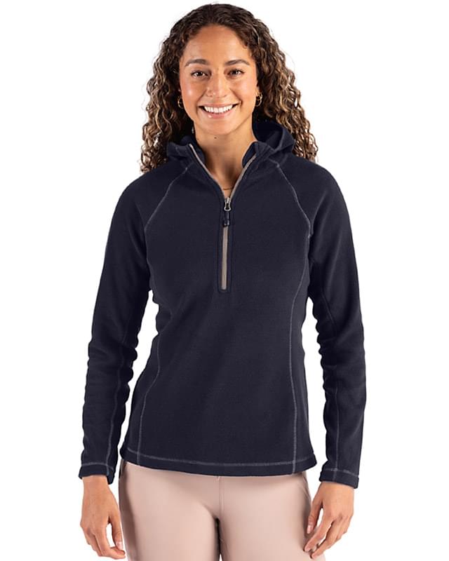 Clique Powder Recycled Fleece Womens Half Zip Hooded Pullover
