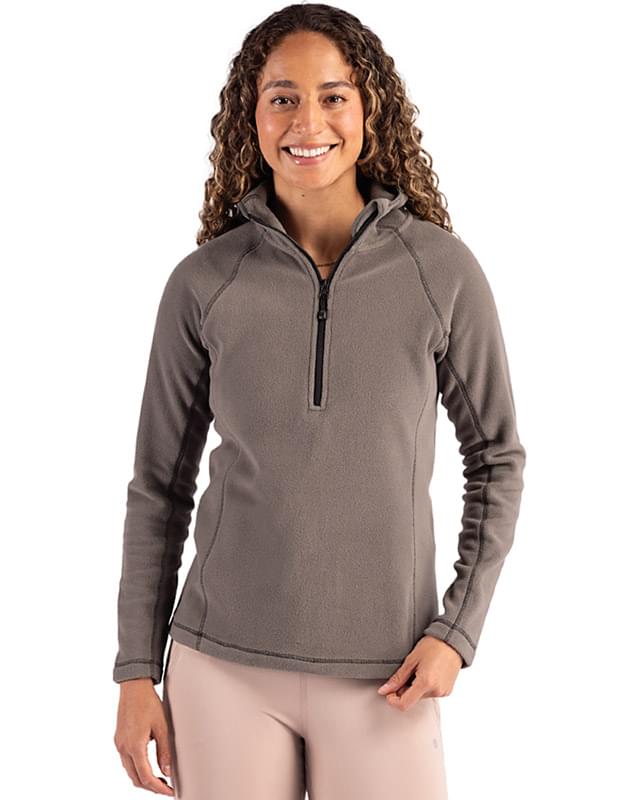 Clique Powder Recycled Fleece Womens Half Zip Hooded Pullover