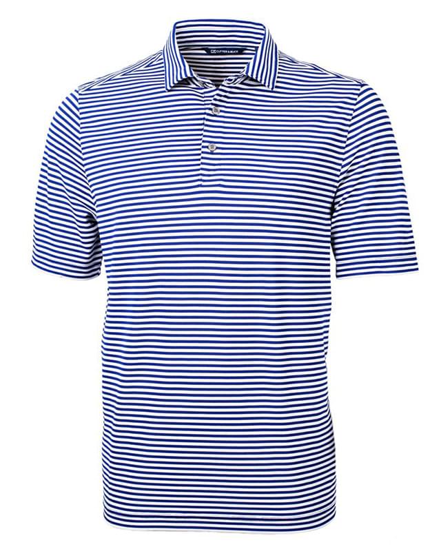 Virtue Eco Pique Stripe Recycled Mens Big and Tall Polo
