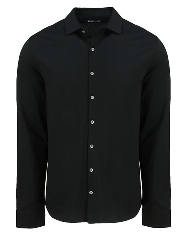 Cutter & Buck Advantage Tri-Blend Eco Soft Pique Long Sleeve Knitted Mens Button Up