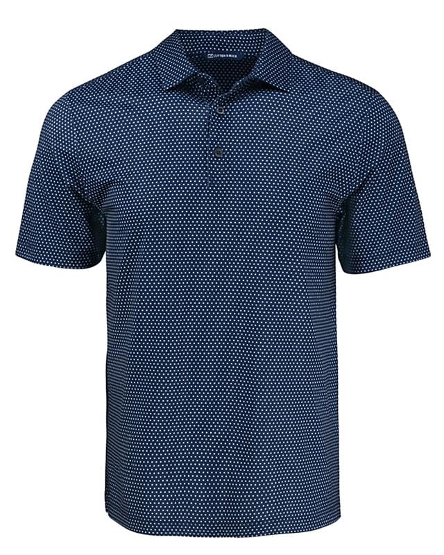 Cutter & Buck Pike Eco Shadow Check Print Recycled Mens Polo