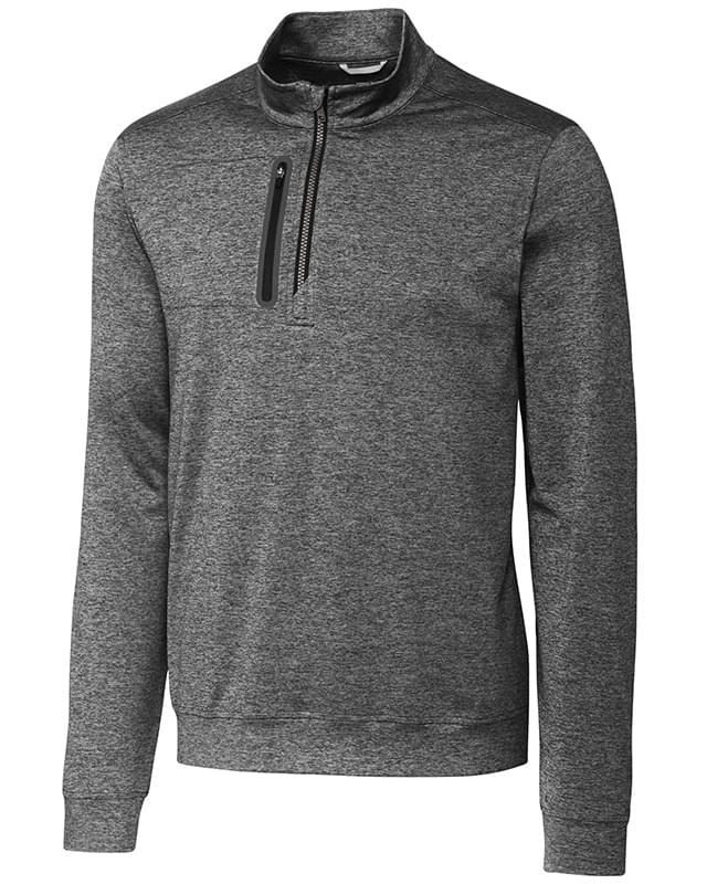 Stealth Heathered Mens Big and Tall  Quarter Zip Pullover