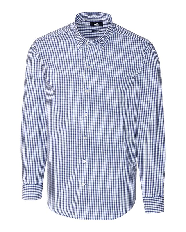 Easy Care Stretch Gingham Mens Big and Tall Long Sleeve Dress Shirt