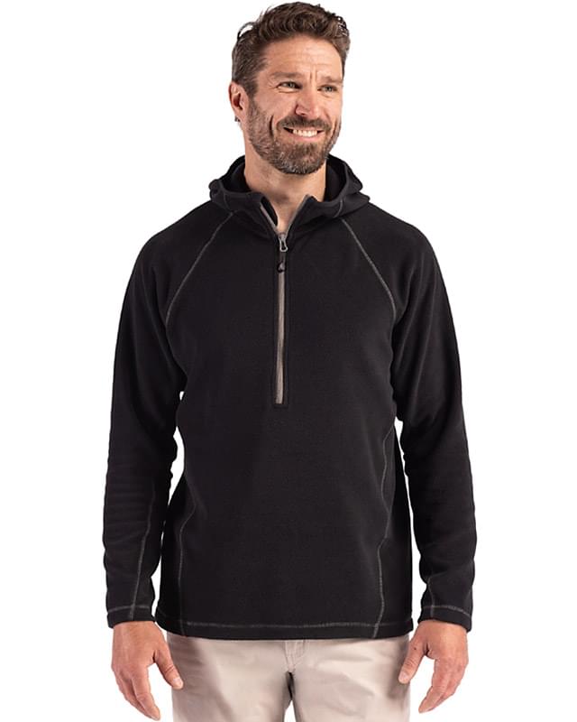 Clique Powder Recycled Fleece Mens Half Zip Hooded Pullover