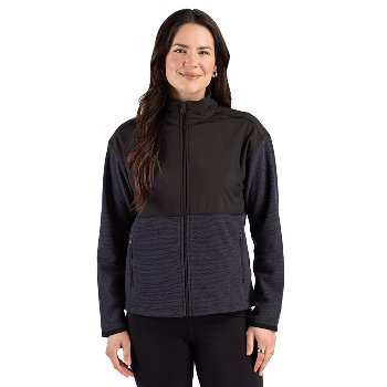 Cutter & Buck Hunts Point Recycled Fleece Womens Hybrid Full Zip Jacket