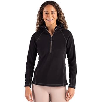 Clique Powder Recycled Fleece Womens Half Zip Hooded Pullover