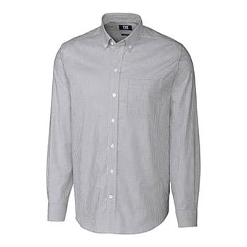 Stretch Oxford Stripe Mens Long Sleeve Dress Shirt