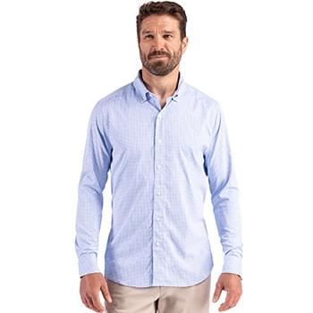 Cutter & Buck Skyline Epic Confidence Recycled Gingham Mens Long Sleeve Dress Shirt