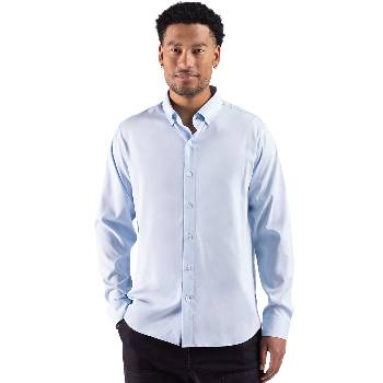 Cutter & Buck Skyline End on End Recycled Long Sleeve Mens Big & Tall Dress Shirt
