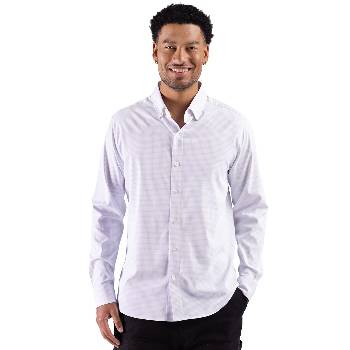 Cutter & Buck Skyline Windowpane Recycled Long Sleeve Button Down Mens Big & Tall Dress Shirt
